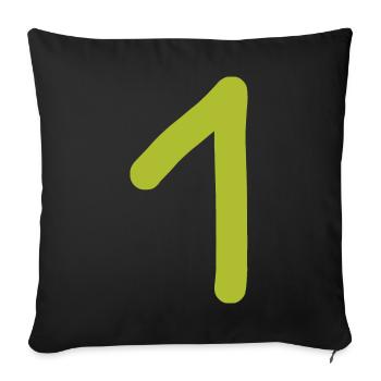 1 Number One Zah grünl Birthday - Sofa pillowcase 17,3'' x 17,3'' (45 x 45 cm) - black - Front