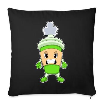 Café à emporter Tasse - Housse de coussin décorative 45 x 45 cm - noir - Devant
