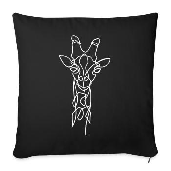 Sketch of the white giraffe - Sofa pillowcase 17,3'' x 17,3'' (45 x 45 cm) - black - Front