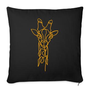 Sketch of the giraffe - Sofa pillowcase 17,3'' x 17,3'' (45 x 45 cm) - black - Front