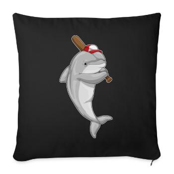 Dolphin Baseball Baseball Bats - Housse de coussin décorative 45 x 45 cm - noir - Devant