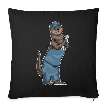 Atelier de clé mécanique Otter - Housse de coussin décorative 45 x 45 cm - noir - Devant