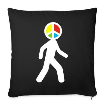 Man of Peace (white) - Sofa pillowcase 17,3'' x 17,3'' (45 x 45 cm) - black - Front