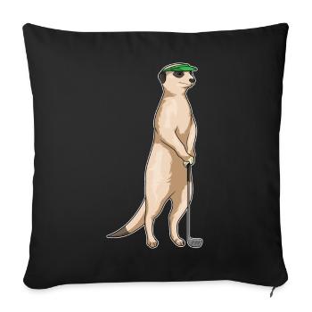 Meerkat Golf Golf Clubs - Housse de coussin décorative 45 x 45 cm - noir - Devant