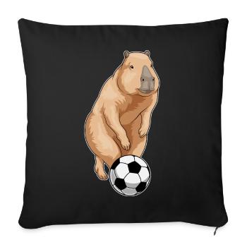 Capybara Soccer Player Soccer - Sofa pillowcase 17,3'' x 17,3'' (45 x 45 cm) - black - Front