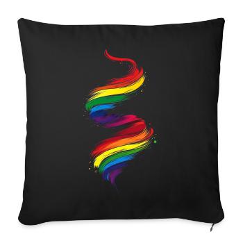 Abstrait Rainbow Pride Tornado Design - Vibrant - Housse de coussin décorative 45 x 45 cm - noir - Devant