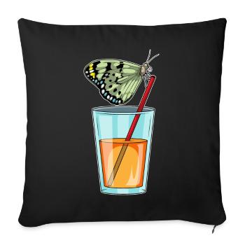 Schmetterling Saft - Sofakissenbezug 45 x 45 cm - Schwarz - Vorne