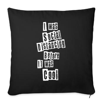 Je respectais la distanciation sociale - Housse de coussin décorative 45 x 45 cm - noir - Devant