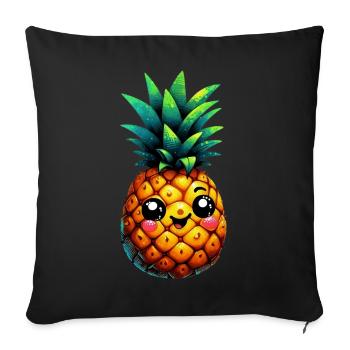 Pineapple - Sofa pillowcase 17,3'' x 17,3'' (45 x 45 cm) - black - Front