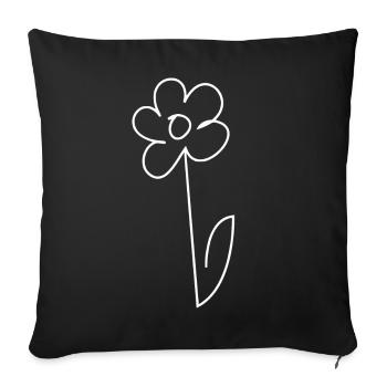 White daisy - Sofa pillowcase 17,3'' x 17,3'' (45 x 45 cm) - black - Front