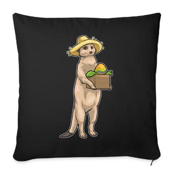 Paysan de Pâques suricate - Housse de coussin décorative 45 x 45 cm - noir - Devant
