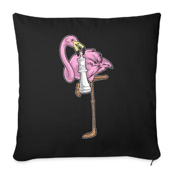 Flamingo Chess Piece King Chess - Sofa pillowcase 17,3'' x 17,3'' (45 x 45 cm) - black - Front