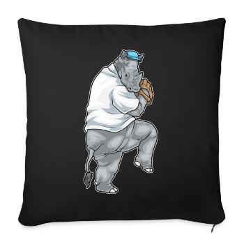 Rhino Baseball Gant de baseball - Housse de coussin décorative 45 x 45 cm - noir - Devant