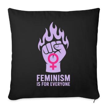 Le féminisme est pour tout le monde - T-shirt Féminisme - Housse de coussin décorative 45 x 45 cm - noir - Devant