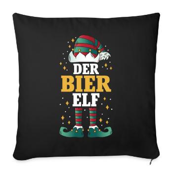 Christmas of the Beer Elf - Sofa pillowcase 17,3'' x 17,3'' (45 x 45 cm) - black - Front