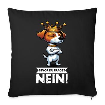 Before You Ask Jack Russel Terrier Jackie Terrier - Sofa pillowcase 17,3'' x 17,3'' (45 x 45 cm) - black - Front