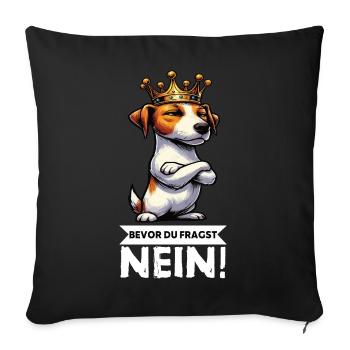 Before You Ask Jack Russel Terrier Jackie Terrier - Sofa pillowcase 17,3'' x 17,3'' (45 x 45 cm) - black - Front