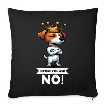 Avant de demander Jack Russel terrier Jack Russel chien - Housse de coussin décorative 45 x 45 cm - noir - Devant