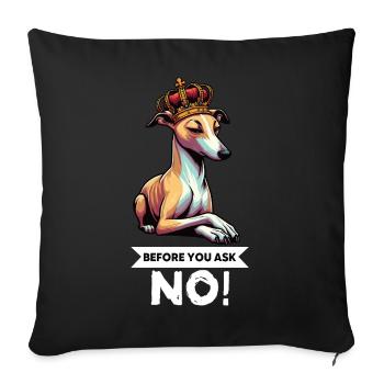 Avant de demander Whippet Lévrier Whippets Lévriers - Housse de coussin décorative 45 x 45 cm - noir - Devant