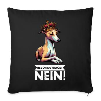 Avant de demander aux Whippets Greyhound Whippets - Housse de coussin décorative 45 x 45 cm - noir - Devant