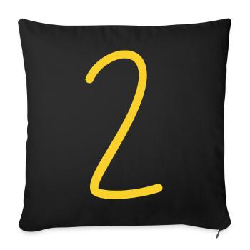 2 - Sofakissenbezug 45 x 45 cm - Schwarz - Vorne