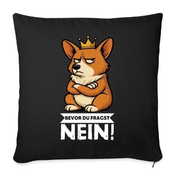 Before you ask: Corgi Corgi Welsh Corgi Corgi Dog - Sofa pillowcase 17,3'' x 17,3'' (45 x 45 cm) - black - Front