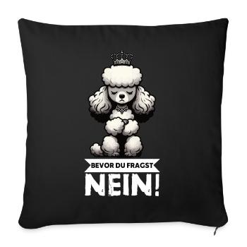 Avant de demander un Caniche Propriétaire de Caniche Chien - Housse de coussin décorative 45 x 45 cm - noir - Devant