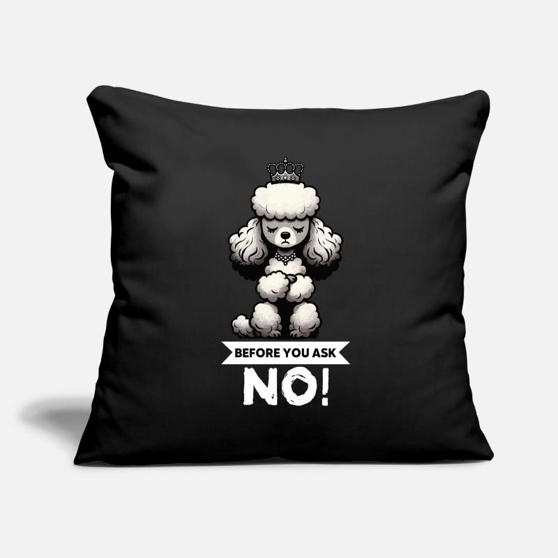 Avant de demander Caniche Caniche Propriétaire de Caniche Caniche Housse de coussin décorative 45 x 45 cm