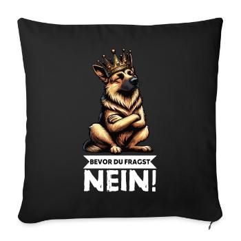 Before you ask German Shepherd Shepherds - Sofa pillowcase 17,3'' x 17,3'' (45 x 45 cm) - black - Front