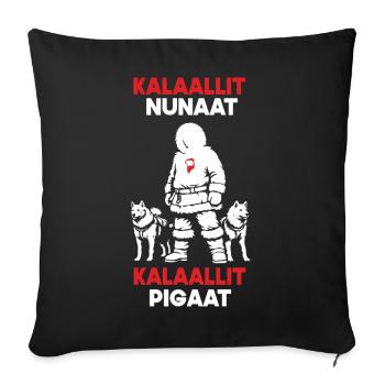 Grönland Design - Kalaallit Nunaat - Sofakissenbezug 45 x 45 cm - Schwarz - Vorne