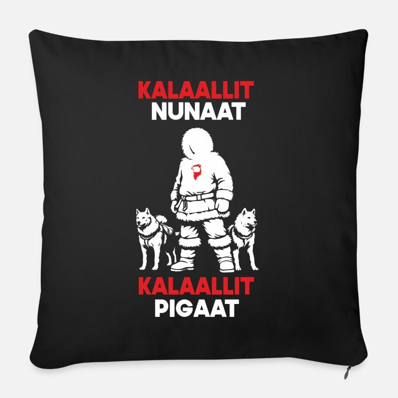 Grönland Design - Kalaallit Nunaat - Sofakissenbezug 45 x 45 cm - Schwarz