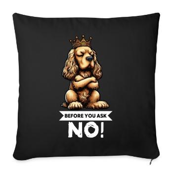 Before You Ask Cocker Spaniel Cockerhund - Sofa pillowcase 17,3'' x 17,3'' (45 x 45 cm) - black - Front