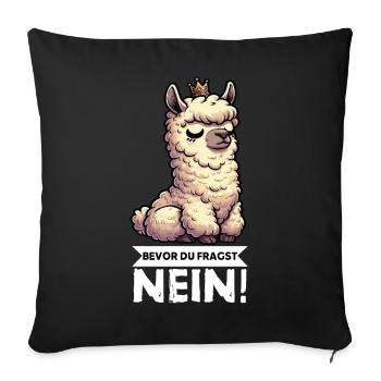 Before you ask No Alpaca llama alpaca owner - Sofa pillowcase 17,3'' x 17,3'' (45 x 45 cm) - black - Front