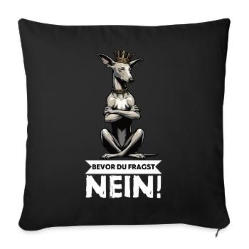 Avant que vous ne demandiez No Podencos Podencos Podencohund - Housse de coussin décorative 45 x 45 cm - noir - Devant