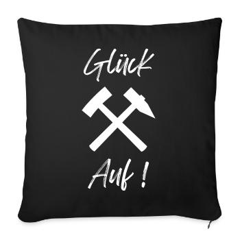 Luck on Mining Emblem - Sofa pillowcase 17,3'' x 17,3'' (45 x 45 cm) - black - Front