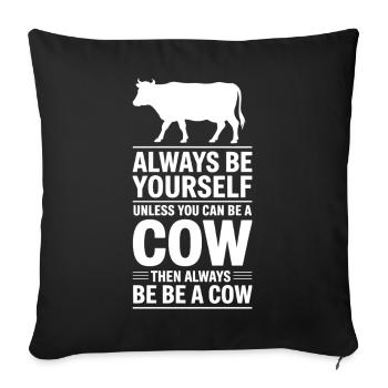 Paroles de vache Vaches Cadeau drôle de vache - Housse de coussin décorative 45 x 45 cm - noir - Devant