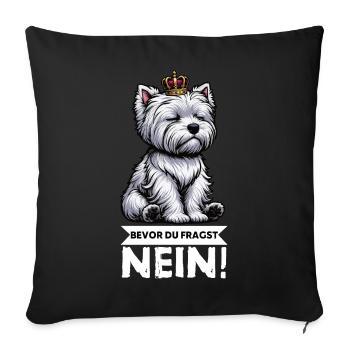 Avant que vous ne demandiez, pas de Westie Westland Terrier - Housse de coussin décorative 45 x 45 cm - noir - Devant