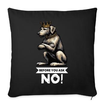 Avant de demander au propriétaire de chien de loup irlandais - Housse de coussin décorative 45 x 45 cm - noir - Devant