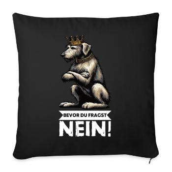 Avant que vous ne demandiez Pas de chien de loup irlandais Wolfhound - Housse de coussin décorative 45 x 45 cm - noir - Devant