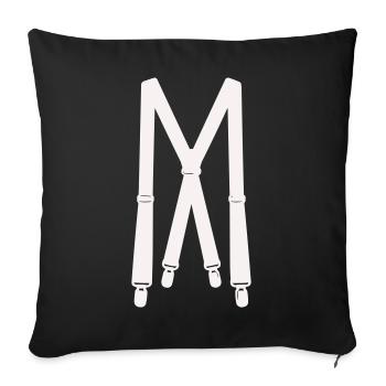 Illustration des bretelles blanches - Housse de coussin décorative 45 x 45 cm - noir - Devant