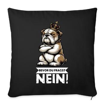 Before you ask No English Bulldog Bully - Sofa pillowcase 17,3'' x 17,3'' (45 x 45 cm) - black - Front