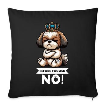 Before You Ask Shih tzu Shih tzus Shih tzu halter - Sofa pillowcase 17,3'' x 17,3'' (45 x 45 cm) - black - Front