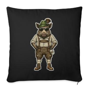 Beer garden Wildschwein Jäger Alpen - Sofa pillowcase 17,3'' x 17,3'' (45 x 45 cm) - black - Front