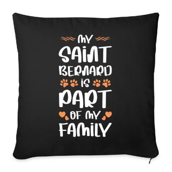 Mon préféré de la famille St. Bernard - Housse de coussin décorative 45 x 45 cm - noir - Devant