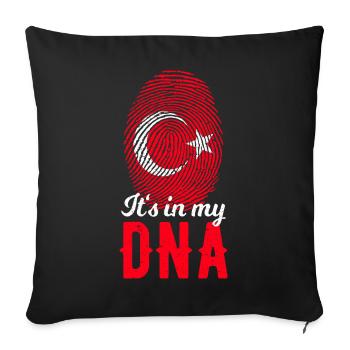Turkish DNA Turk Turkish Woman Fingerprint - Sofa pillowcase 17,3'' x 17,3'' (45 x 45 cm) - black - Front