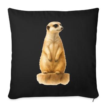 Meerkat artist design in watercolor style - Sofa pillowcase 17,3'' x 17,3'' (45 x 45 cm) - black - Front