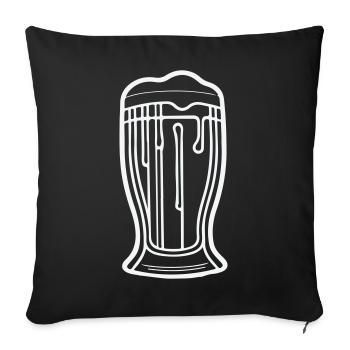 Beer Minimal : L’art de boire - Housse de coussin décorative 45 x 45 cm - noir - Devant