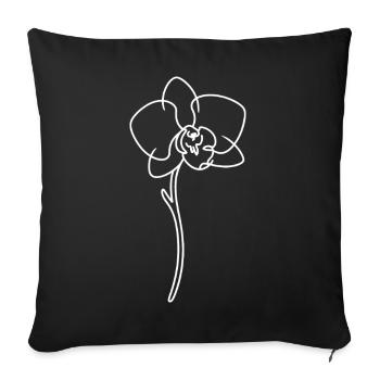 Minimalist flower line - Sofa pillowcase 17,3'' x 17,3'' (45 x 45 cm) - black - Front