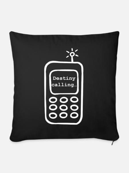 Destiny_calling_weiss - Sofakissenbezug 45 x 45 cm - Schwarz