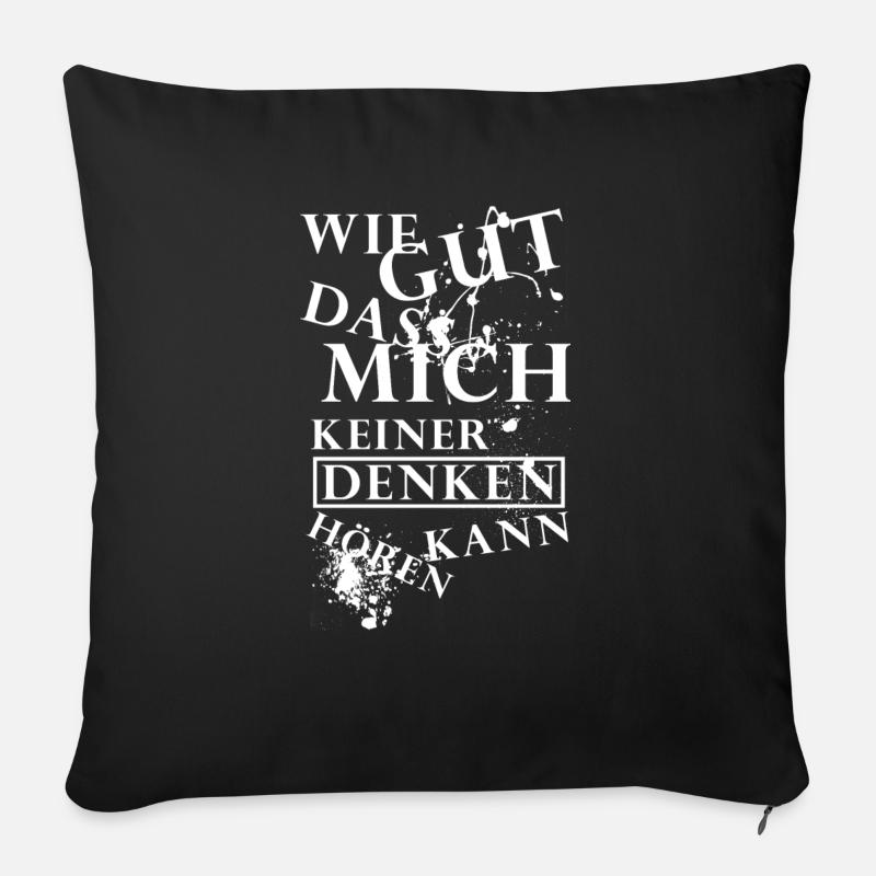 How good that no one can hear me thinking - V2 - Sofa pillowcase 17,3'' x 17,3'' (45 x 45 cm) - black